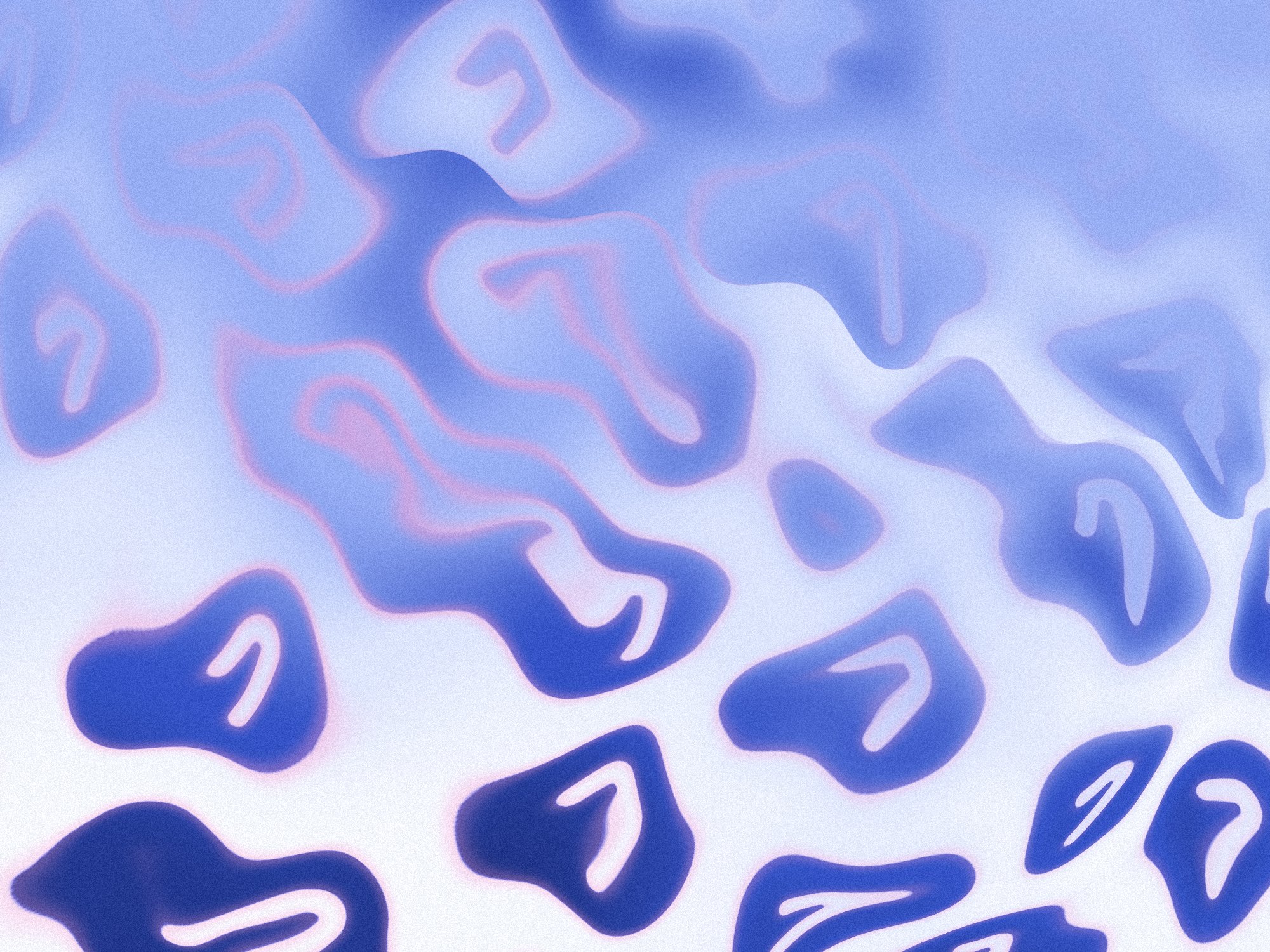 Pale sky-blue cover with rows of rippled OneCV logo marks in deep blue, warped like fluted glass