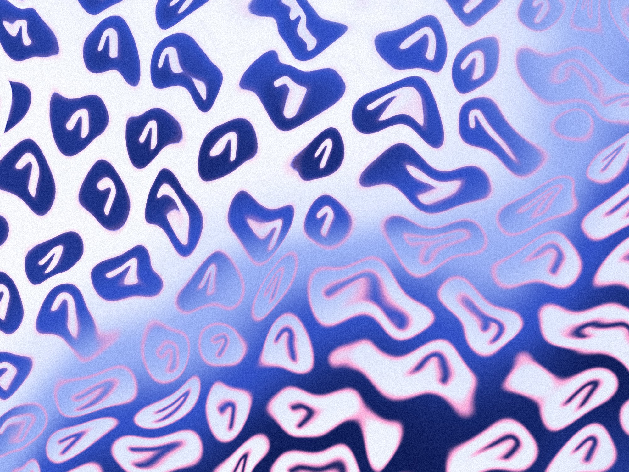 Rows of blue OneCV logo marks warped like fluted glass on a pale blue field