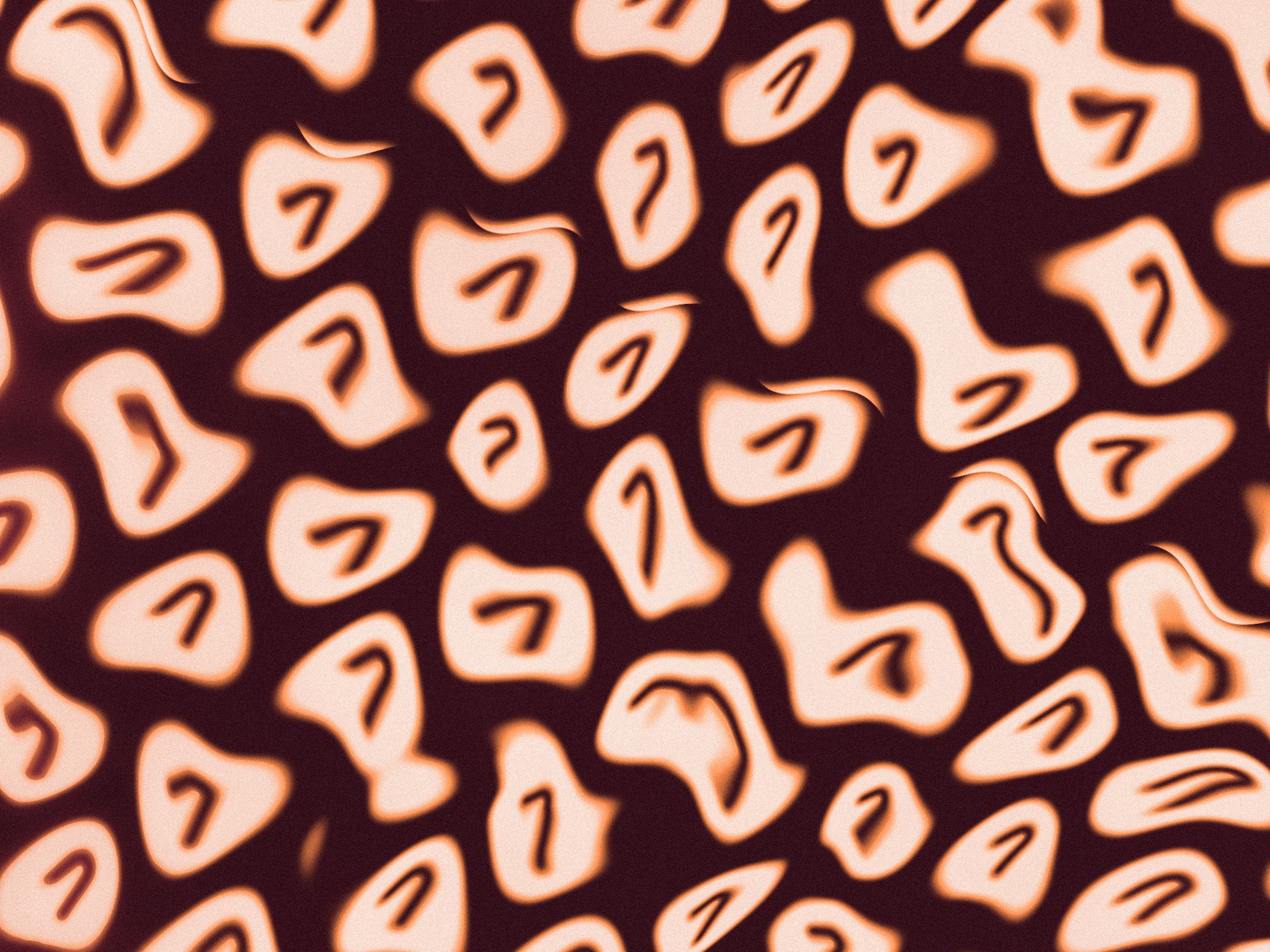 OneCV logo marks tiled in cream on a deep maroon background, warped like fluted glass