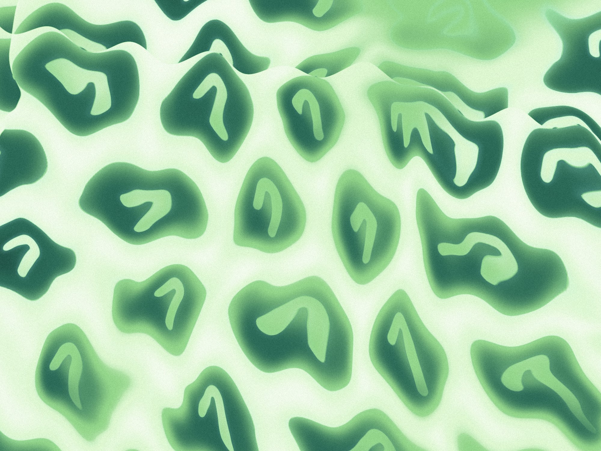 Rows of the OneCV logo warped as if seen through fluted glass, in lime green