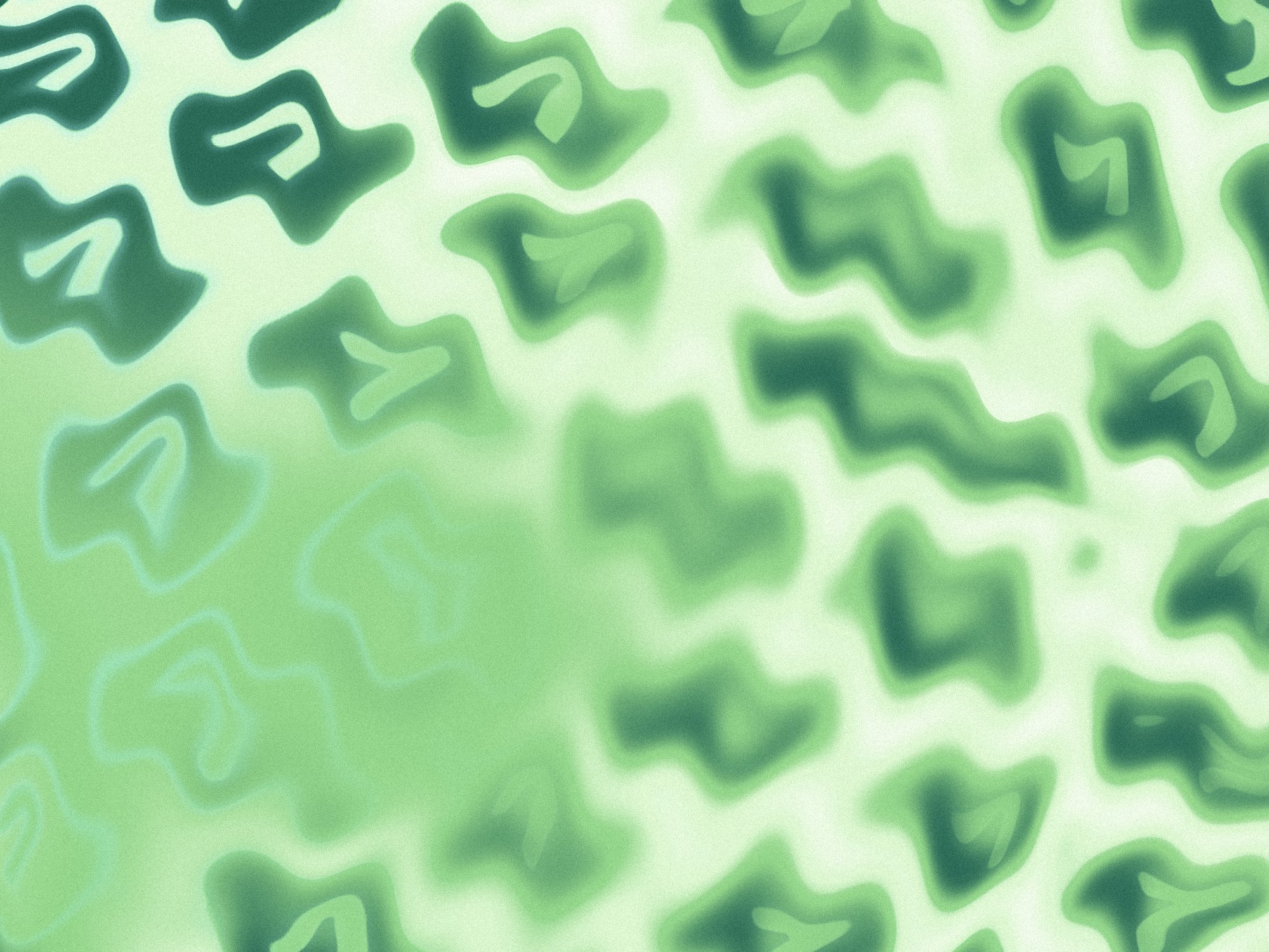 Dark green OneCV logo marks on a pale green field, warped like fluted glass