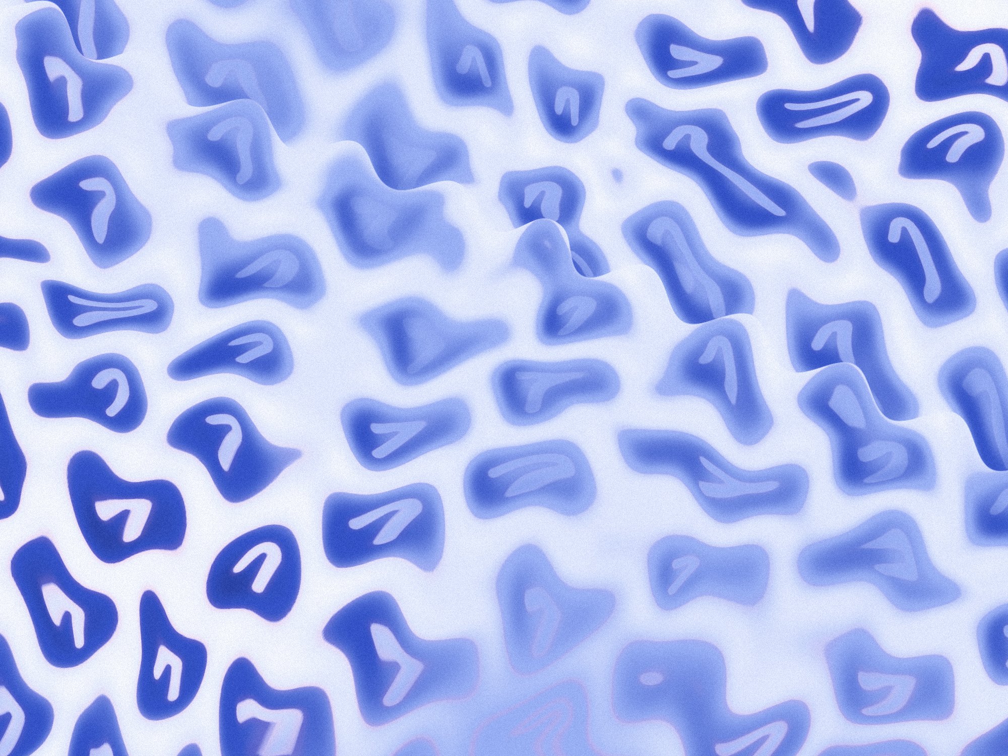 Deep blue OneCV logo marks on a pale blue-white field, warped like fluted glass